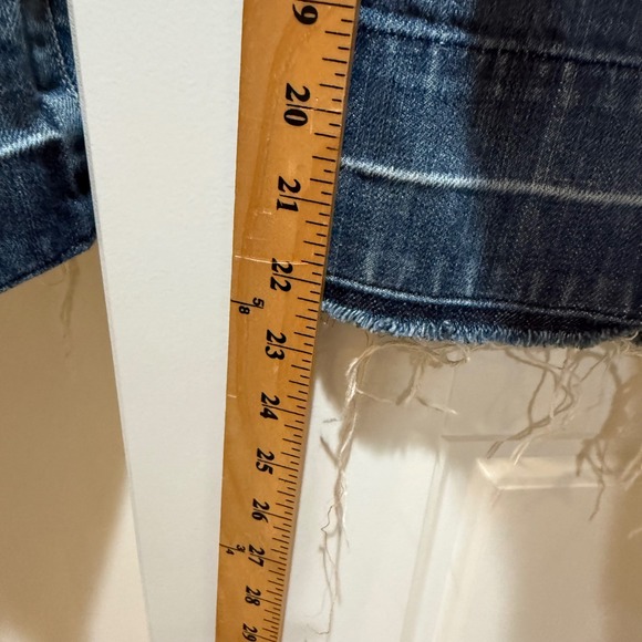 7 For All Mankind Dojo‎ Jeans Frayed Hem Denim Blue Women's Size 29 - Picture 3 of 7